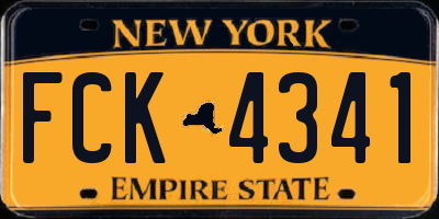 NY license plate FCK4341