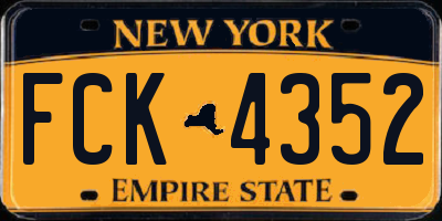 NY license plate FCK4352