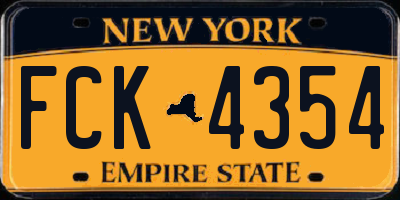 NY license plate FCK4354