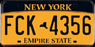NY license plate FCK4356
