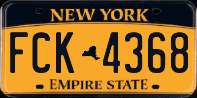 NY license plate FCK4368