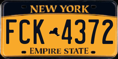 NY license plate FCK4372