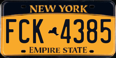 NY license plate FCK4385