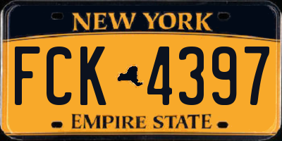 NY license plate FCK4397