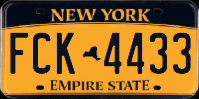 NY license plate FCK4433