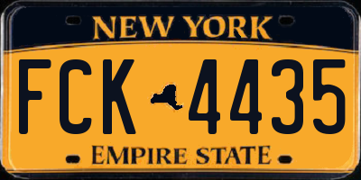 NY license plate FCK4435
