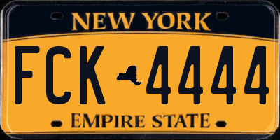 NY license plate FCK4444