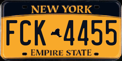 NY license plate FCK4455