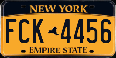 NY license plate FCK4456