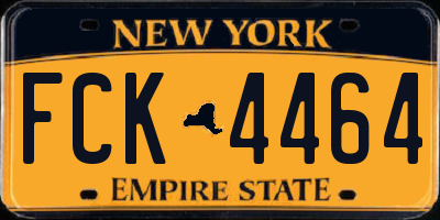 NY license plate FCK4464