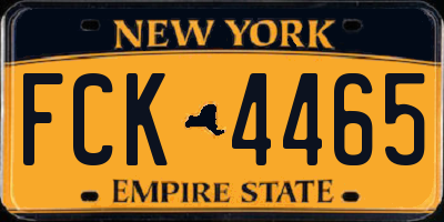 NY license plate FCK4465