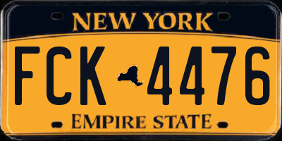 NY license plate FCK4476