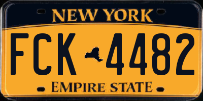 NY license plate FCK4482