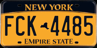NY license plate FCK4485