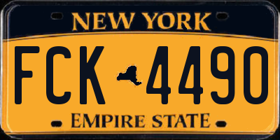 NY license plate FCK4490