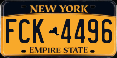 NY license plate FCK4496