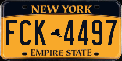 NY license plate FCK4497