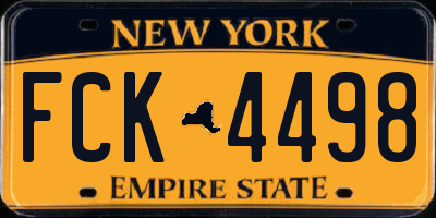 NY license plate FCK4498