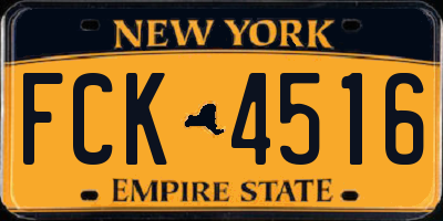 NY license plate FCK4516