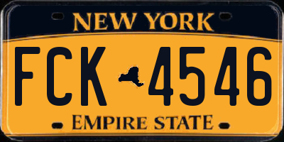 NY license plate FCK4546