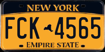 NY license plate FCK4565