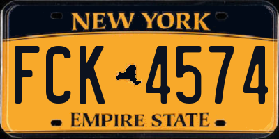 NY license plate FCK4574