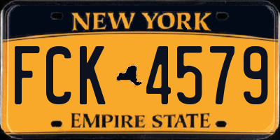NY license plate FCK4579