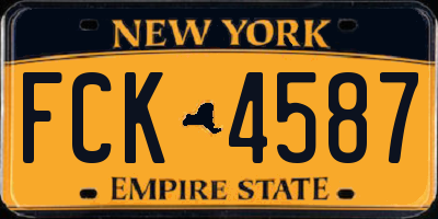 NY license plate FCK4587