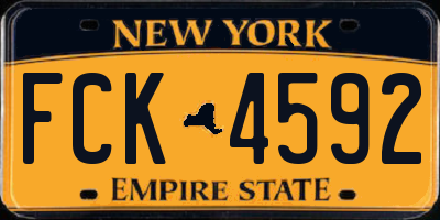NY license plate FCK4592