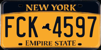 NY license plate FCK4597