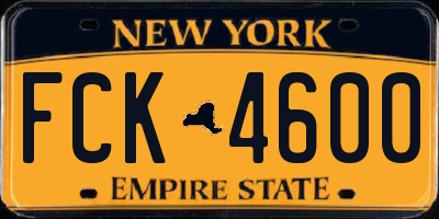 NY license plate FCK4600