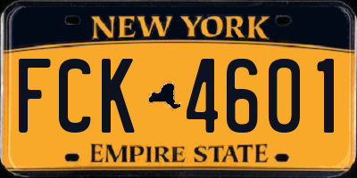 NY license plate FCK4601