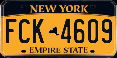 NY license plate FCK4609