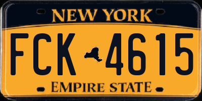 NY license plate FCK4615