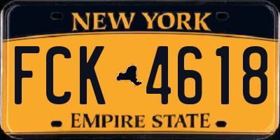 NY license plate FCK4618