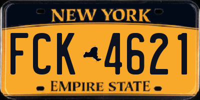 NY license plate FCK4621