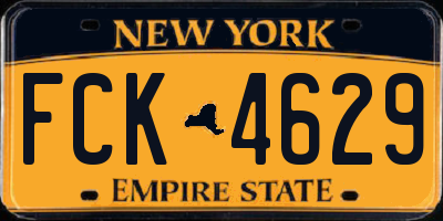 NY license plate FCK4629
