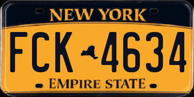 NY license plate FCK4634