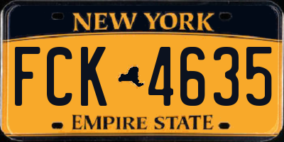 NY license plate FCK4635