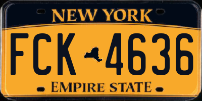 NY license plate FCK4636