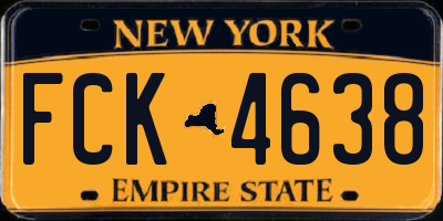 NY license plate FCK4638