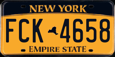 NY license plate FCK4658