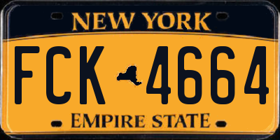 NY license plate FCK4664