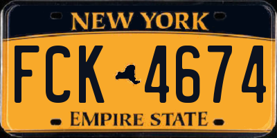 NY license plate FCK4674