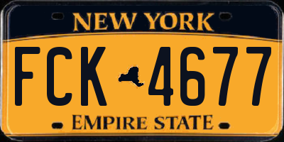 NY license plate FCK4677