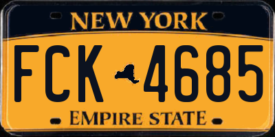 NY license plate FCK4685