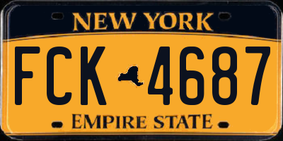 NY license plate FCK4687