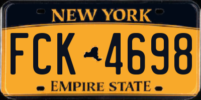 NY license plate FCK4698