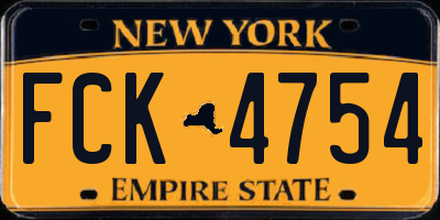 NY license plate FCK4754