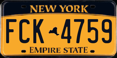 NY license plate FCK4759